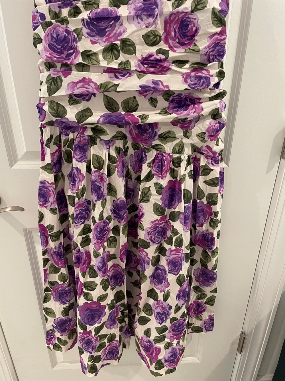 Anthropologie Maeve Brand NWT!!! Purple Floral Smocked Spaghetti Strap Dress - Picture 3 of 9